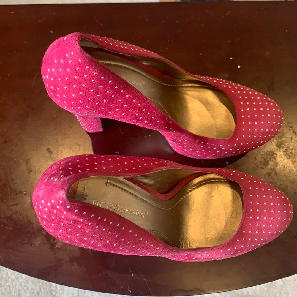 BCBG Generation Pink/Silver Shoes SZ 38